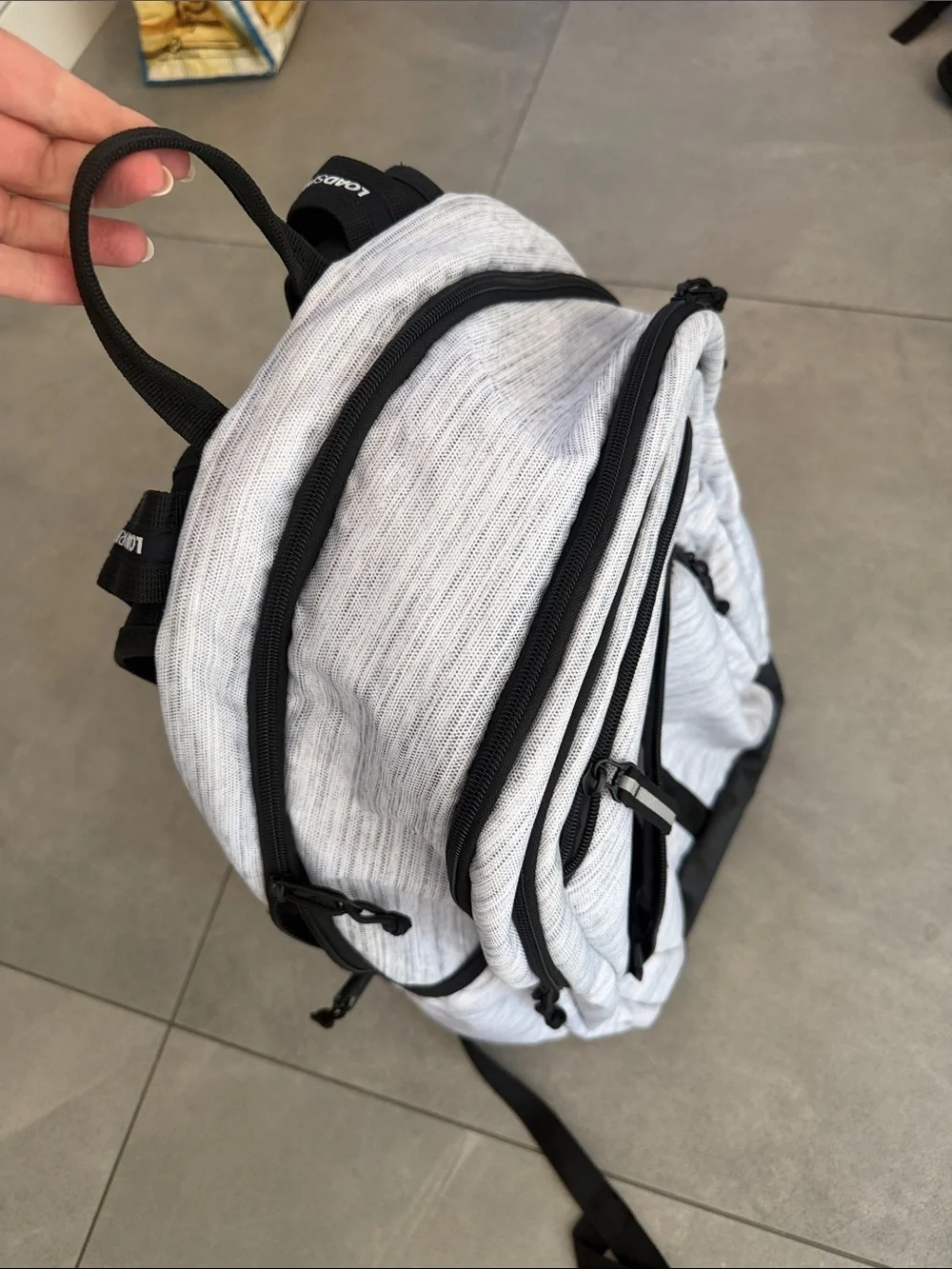 adidas White and Black Striped Everyday Backpack